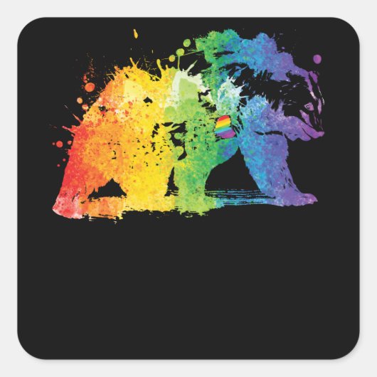 Gay Bear Pride Vierkante Sticker (Voorkant)