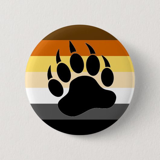 Gay Bear Pride Vlag Beer Poot Ronde Button 5,7 Cm (Voorkant)
