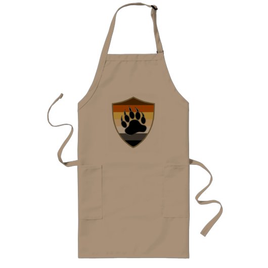 Gay Bear Pride-vlag Schild Beer Poot Lang Schort (Voorkant)