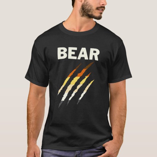 Gay Bear  with Bear Pride Flag Gay Daddy T-shirt (Voorkant)