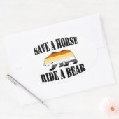 Gay Bears Pride Save A paard Ride A beer Ovale Sticker (Envelop)