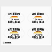 Gay Bears Pride Save A paard Ride A beer Ovale Sticker (Vel)