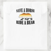 Gay Bears Pride Save A paard Ride A beer Ovale Sticker (Tas)