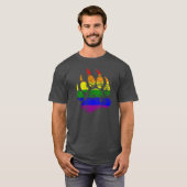 GAY BEER Distress Beer Paw Rainbow-vlag T-shirt (Voorkant volledig)