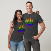 GAY BEER Distress Beer Paw Rainbow-vlag T-shirt (Unisex)