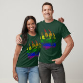 GAY BEER Distress Beer Paw Rainbow-vlag T-shirt (Unisex)