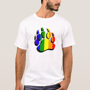 Gay Beer klauw regenboog met zwarte schaduw - T-sh T-shirt