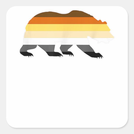 Gay Beer Logo Pride Flag Vierkante Sticker (Voorkant)