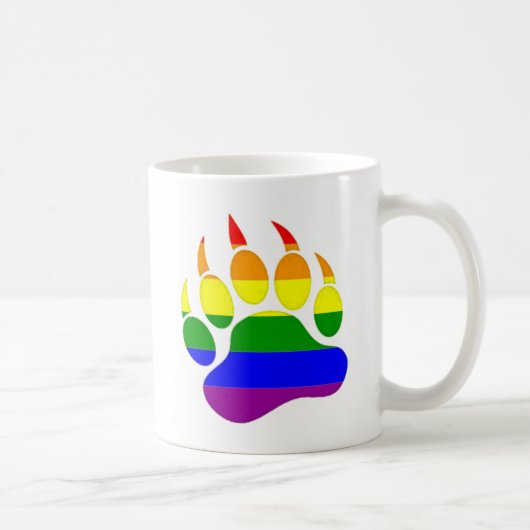 Gay Beer paw Rainbow Flag Koffiemok (Rechts)