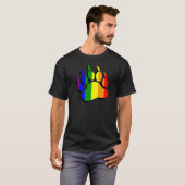 Gay Beer Paw-regenboogvlag T-shirt (Voorkant volledig)