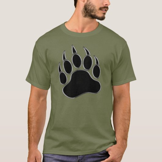 Gay Beer Pride 3D Silver lijst Beer paw T-shirt (Voorkant)