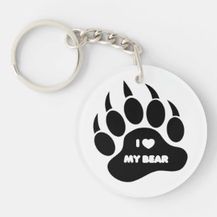 Gay Beer Pride Beer Paw I hart Mijn Beer Sleutelhanger