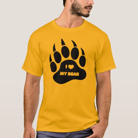 Gay Beer Pride Beer Paw I hart Mijn Beer T-shirt (Voorkant)