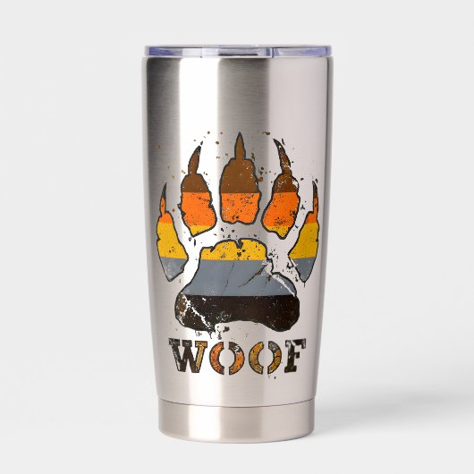 Gay beer pride beer paw woof beer pride vlag geïsoleerde drinkbeker (Voorkant)