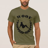 Gay Beer Pride Chubby Beer in Laurel Leaves WOOF T-shirt (Voorkant)