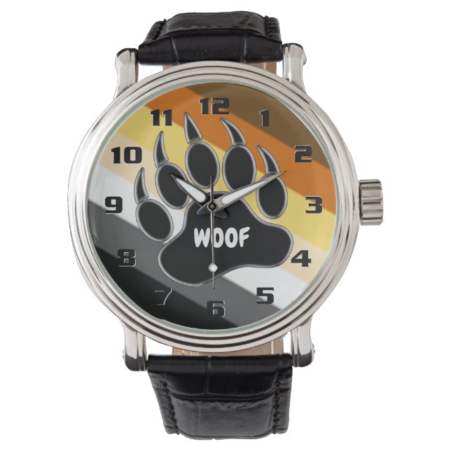 Gay Beer Pride Flag Beer Paw Wof Horloge (Voorkant)