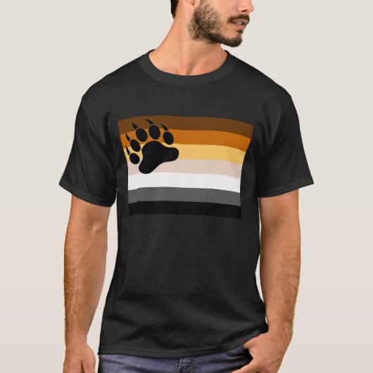 Gay Beer Pride Flag Black Beer Paw - Shirt (Voorkant)