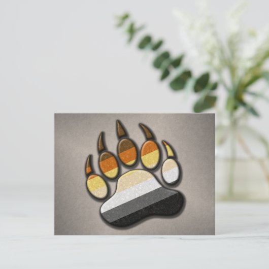 Gay Beer Pride Flag Colour Paw Symbool Briefkaart (Staand voorkant)