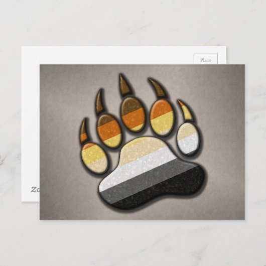 Gay Beer Pride Flag Colour Paw Symbool Briefkaart (Voorkant / Achterkant)