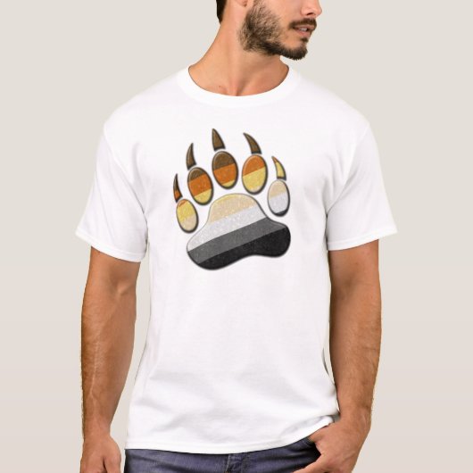 Gay Beer Pride Flag Colour Paw Symbool T-shirt (Voorkant)