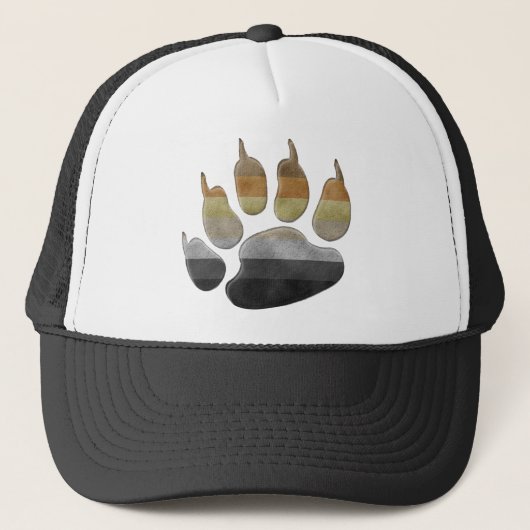 Gay Beer Pride Flag Colour Paw Symbool Trucker Pet (Voorkant)