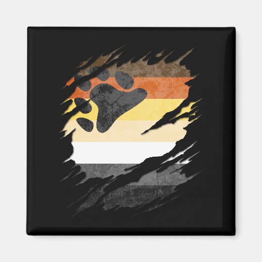 Gay Beer Pride Flag Ripped onthullen Magneet (Voorkant)
