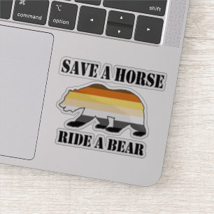 Gay Beer Pride Flag sparen een paard dat een Beer  Sticker