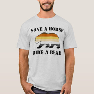 Gay Beer Pride Flag sparen een paard dat een Beer  T-shirt
