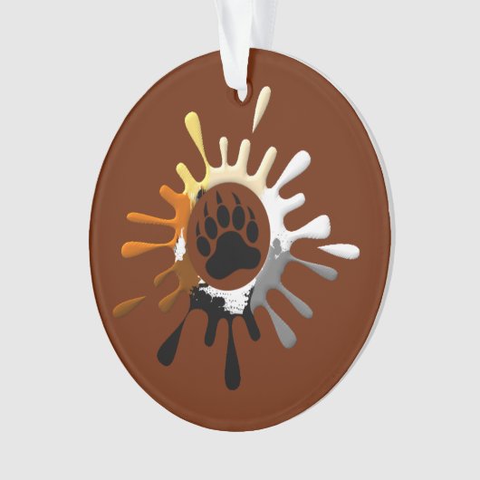 Gay Beer Pride flag Splash Beer Paw Ornament (voorkant)