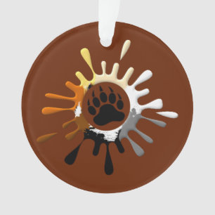 Gay Beer Pride flag Splash Beer Paw Ornament