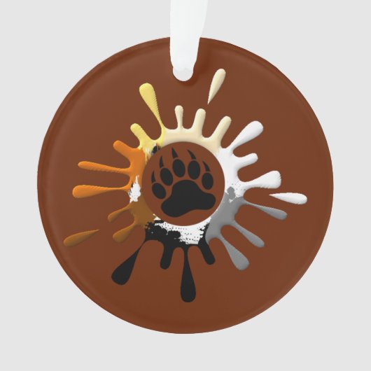 Gay Beer Pride flag Splash Beer Paw Ornament (voorkant)