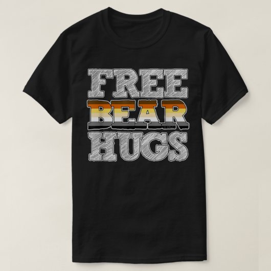 Gay Beer Pride Free Beer Hugs T-shirt (Design voorkant)