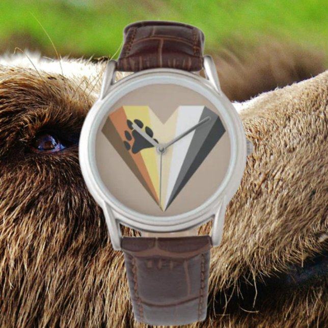 Gay Beer Pride Hart Bruin Leather Strap Horloge (Creator heeft geüpload)