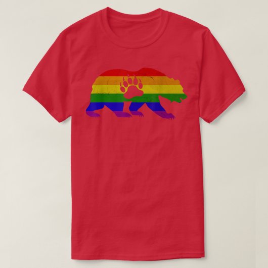 Gay Beer Pride - LGBT Flag Beer Paw T-shirt (Design voorkant)