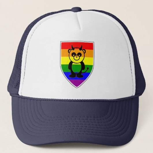 Gay beer Pride regenboog Flag Panda Trucker Pet (Voorkant)