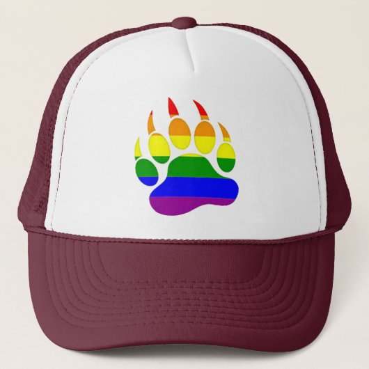 Gay beer pride regenboog Vlag Beer Paw Trucker Pet (Voorkant)