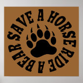 Gay Beer Pride Save a Horse Ride A Beer - Poster (Voorkant)