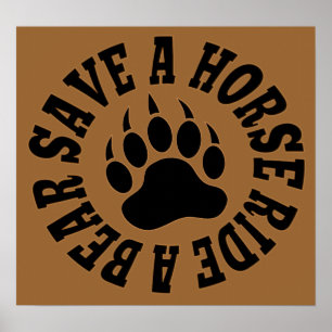 Gay Beer Pride Save a Horse Ride A Beer - Poster