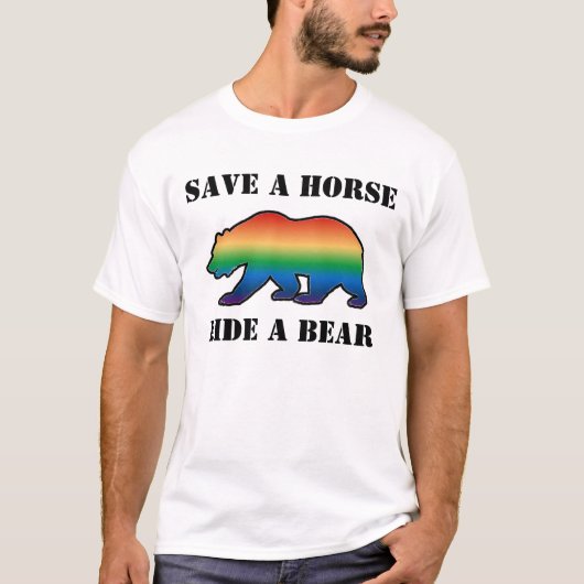 Gay Beer Pride Save a Horse Ride A Beer T-shirt (Voorkant)