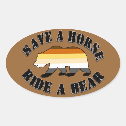 Gay Beer Pride Save a Horse Ride Beer Ovale Sticker (Voorkant)