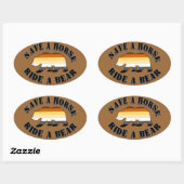 Gay Beer Pride Save a Horse Ride Beer Ovale Sticker (Vel)