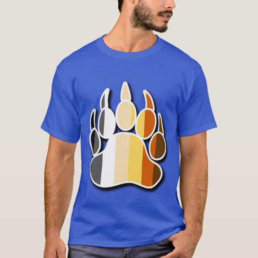 Gay Beer Pride vlag diepe schaduw Beer Paw T-shirt (Voorkant)