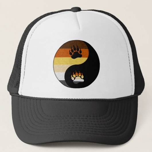 Gay Beer Pride Yin en Yang Symbol in Pride Flag Trucker Pet (Voorkant)
