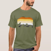 Gay Beer vlag Bruin Gestreept LGBT T-shirt (Voorkant)