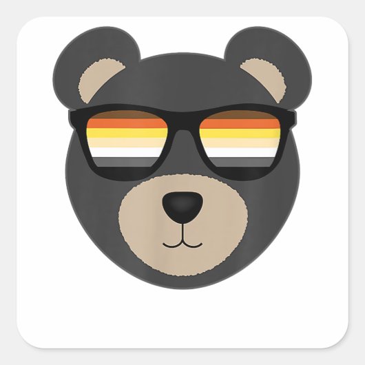 Gay Beer Zonnebril logo Vierkante Sticker (Voorkant)
