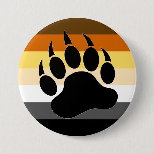 Gay Beren Pride Flag Beer Paw Ronde Button 7,6 Cm (Voorkant)