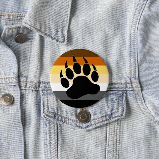 Gay Beren Pride Flag Beer Paw Ronde Button 7,6 Cm (In situ)