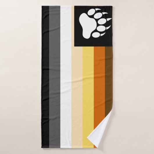 Gay Beren Pride Flag en Beer Paw Badhanddoek (Badhanddoek)