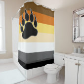 Gay Beren Pride Flag en Beer Paw Douchegordijn (In situ)