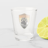 Gay Beren Pride Flag en Beer Paw Shield Shot Glas (Achterkant)